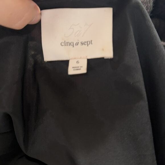 Cinq á Sept 6 Small Pink Black Silk Adjustable Strap Mini Dress Floral Print - Picture 12 of 12